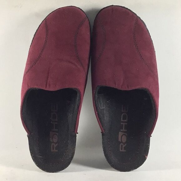 Rohde womens mule clogs suede shoes red black size EU 36 US 5.5 - Picture 5 of 8